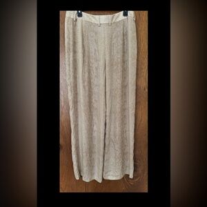 VTG Silk Beige Wide-Leg snake print Pants